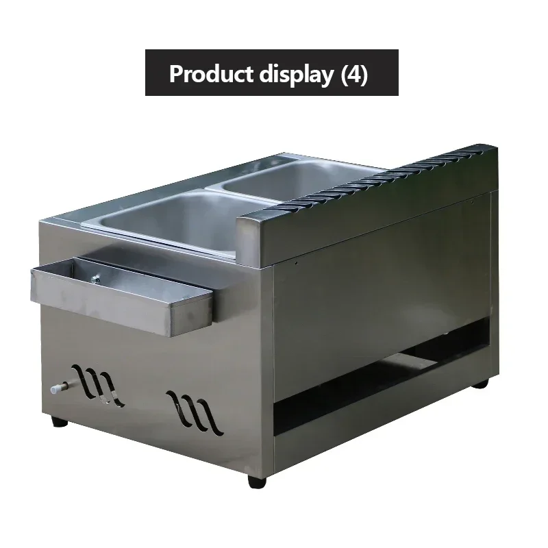 Friggitrice a gas elettrica in acciaio inossidabile 220v Friggitrice a gas doppia pentola Stufa per noodle Friggitrice a vapore Cucina Macchina per patatine fritte