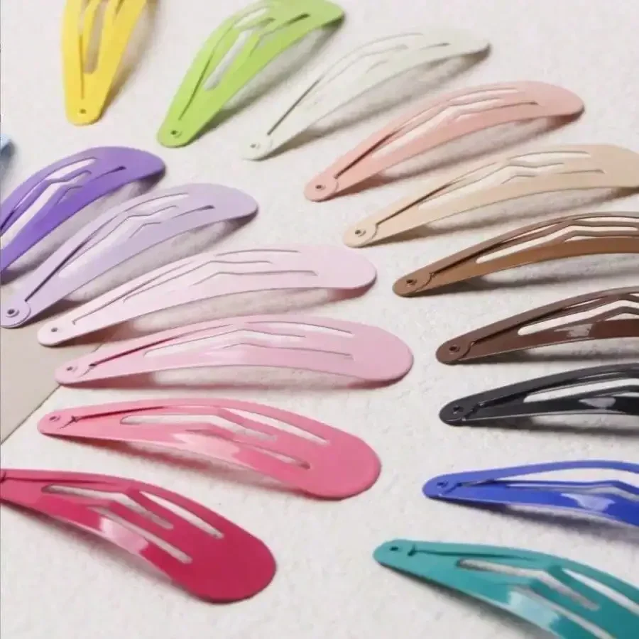 10pcs Set Random Color 5cm Baked Enamel BB Clips, Colorful Versatile Casual Hair Clips