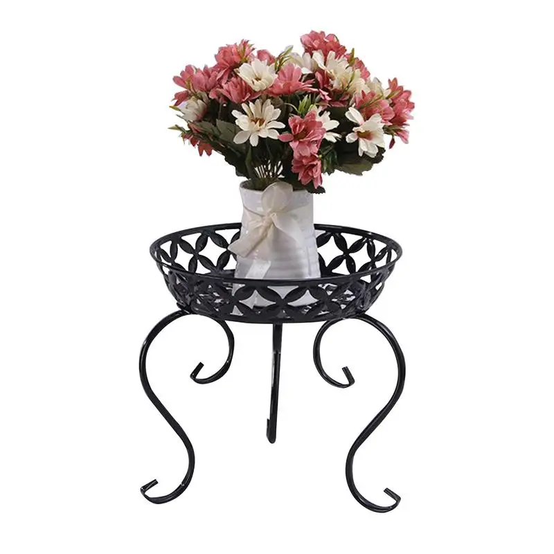 Planter Stand Metal Round Potted Plant Stands Metal Flower Pot Planter Stand Holder Round Plant Shelf Heavy Duty Potted Plant