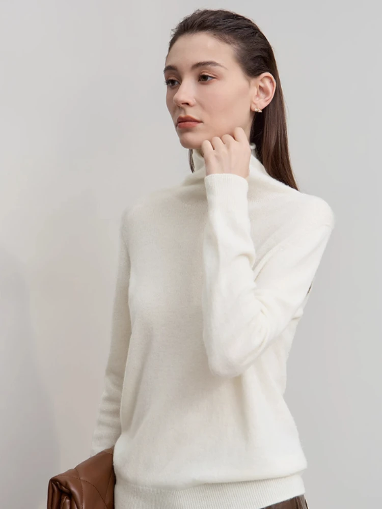 

AMII Women's Sweater 2025 Winter New Versatile Basic High-neck Sweaters For Women Loose Casual Knitting Wool Top Female 12543193
