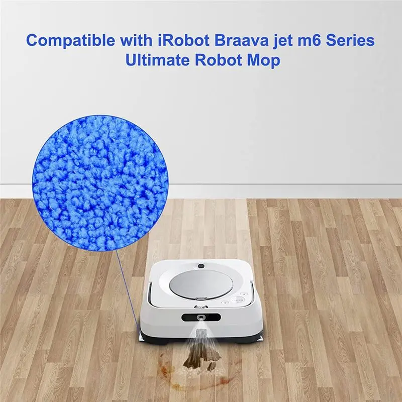 【BRAND NEW】8 Pcs Wet Mopping Pads for Jet M6 Series M6 (6110) (6012) (6112) Washable and Reusable Robot Cleaning Pad