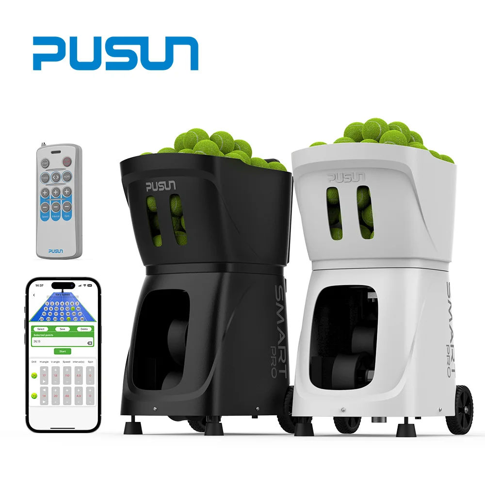 2026 Tennis Ball Machine Coach Pusun Automatic APP Control Tennis Ball Launch Training Equipment Shooting Machine