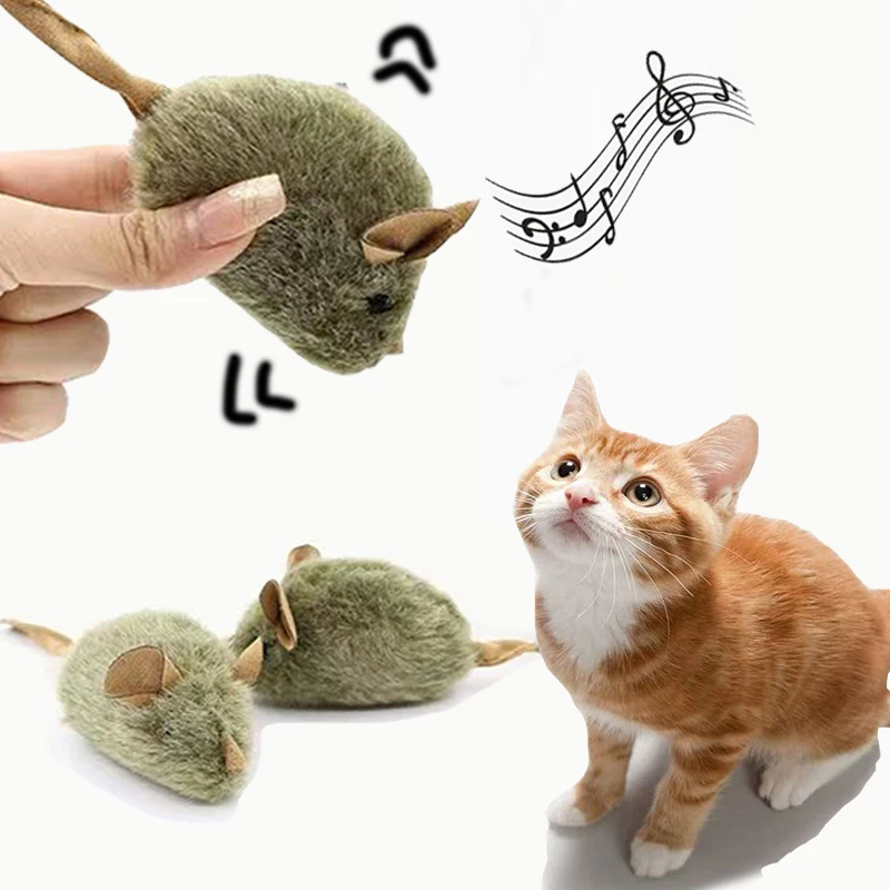

Mice Plush Cat Toy Simulation Mouse Automatic Chirping Interactive Cats Toy Bite Resistance Relieve Pet Boredom Cat Accessories