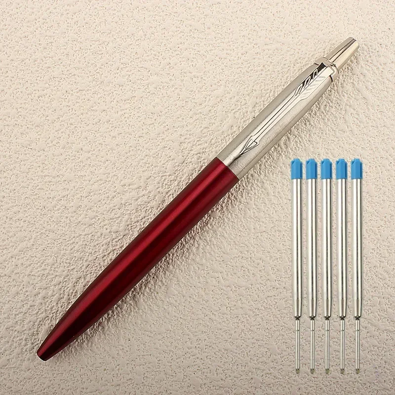 

1PCS Ballpoint Pen Metal Materiall Press Style Ball Pens for School Office Writing Point 0.7mm Ink Color Blue