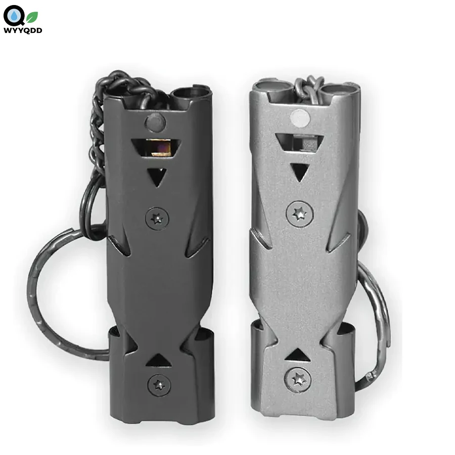 

2pc Stainless Steel Emergency Whistle High Decibel Outdoor Survival Emergency Whistle, Camping Tool Multifunction Whistle