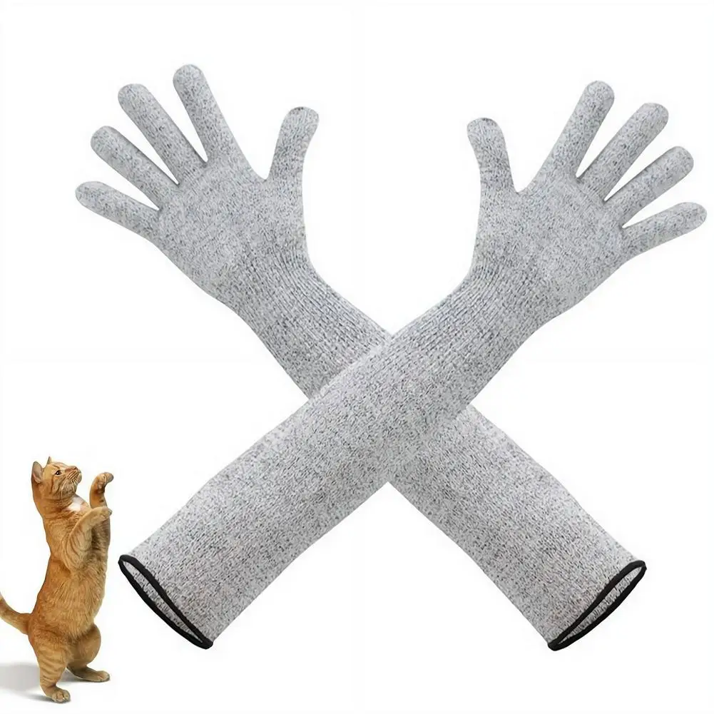 HPPE Anti Bite Anti Scratch Long Arm Protective Gloves Pet Handling Gloves for Dog Cat Grooming Veterinary Arm Guard Sleeve