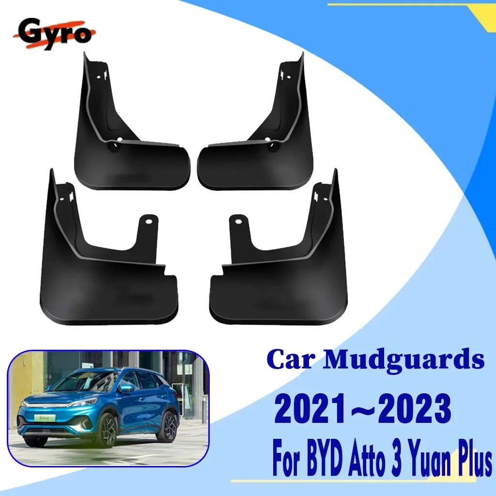 

Mudguards For BYD Atto 3 Yuan Plus EV 2021 2022 2023 Anti-splash Guards Fender Set FlapsSplash Mudflap Auto Duraflap Accessories