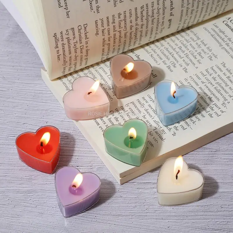 100 Takım Kalp Yuvarlak Mum Kalıp Tealight Kavanoz Boş Durumda Plastik Şeffaf Bardak Mum Kol Zanaat Seti Balmumu Kavanoz Diy Mum Aracı