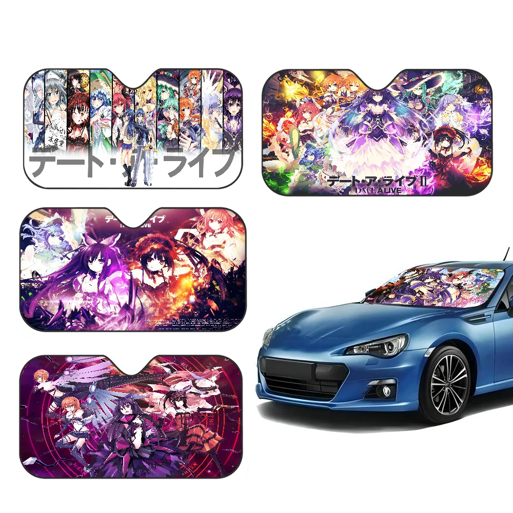 

D-Date A Live Windshield Sunshade Anime Cute Car Front Windshield 70x130cm Sun Visor Heat Reflector