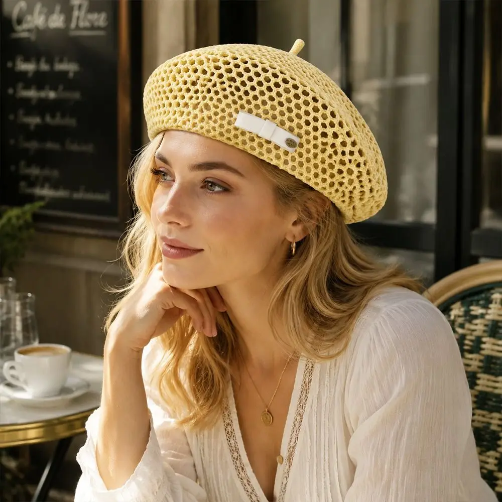 Fashion Summer Beret Hat Breathable Thin Sunscreen Hat Casual Japanese Visor Cap for Women