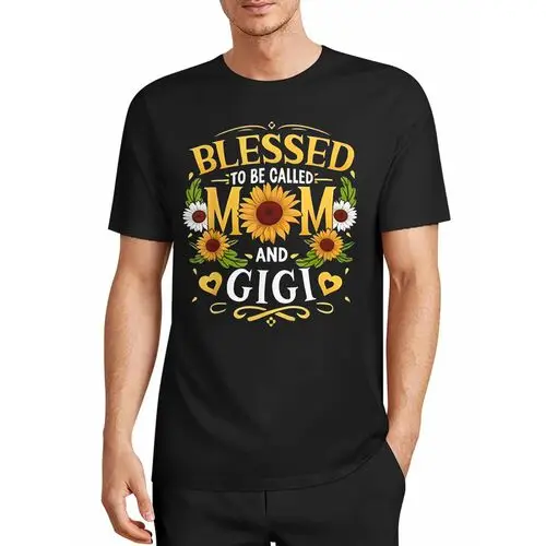Mother's Day Grandma's Warm Sunflower American Style Printed T-Shirt Family Gift Short Sleeve