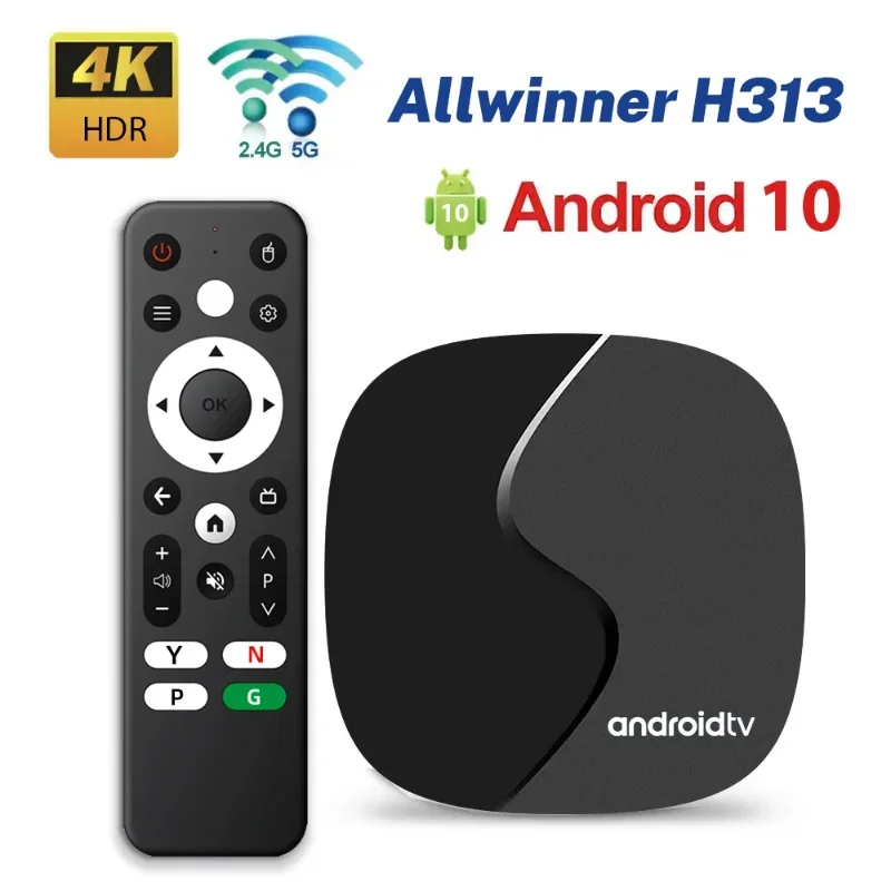 V96 Android 10 TV Box High Resolution 4K Set-Top Box BT Voice5.0 2GB 16GB 2.4 5G WIFI Allwinner H313 IPTV YouTube Netflix