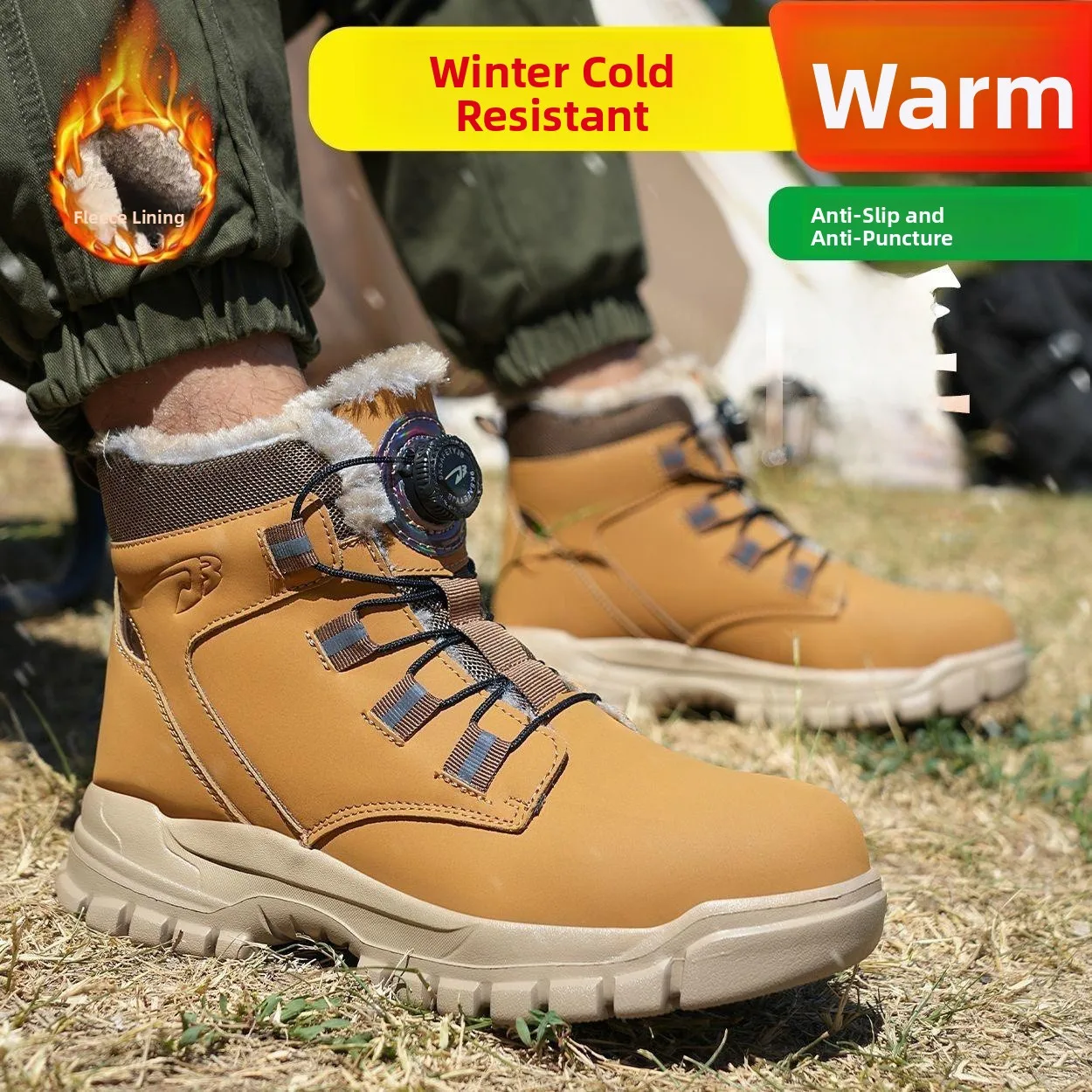 Men's Safety Work Shoes Anti-impact Steel Toe Lightweight Wear-resistant Non-slip Construction Site Labor Protection Footwear