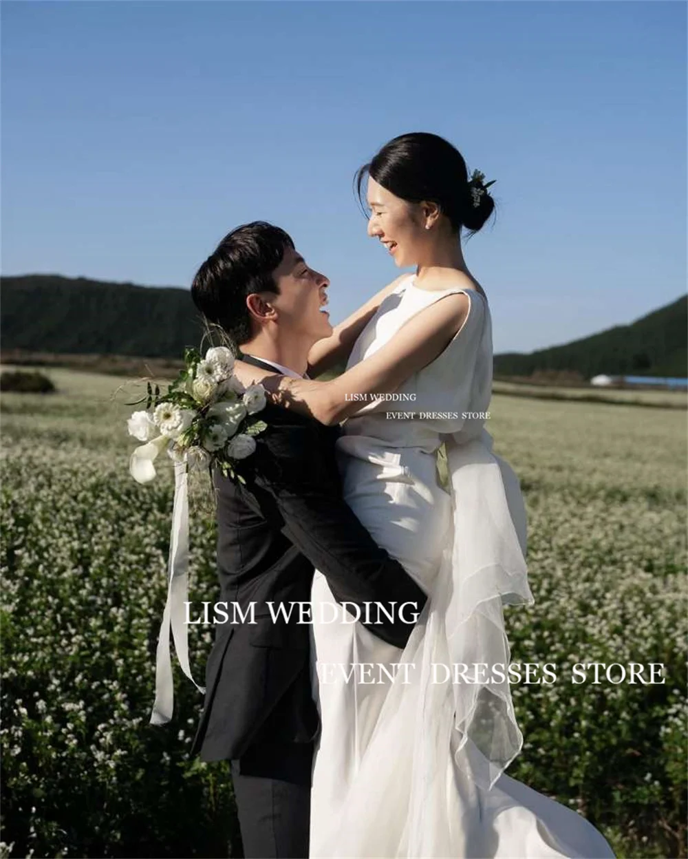 LISM Vintage corée robes De mariée pour femme col rond sans manches longueur De plancher robes De mariée robes De Novia personnalisé Photoshoot