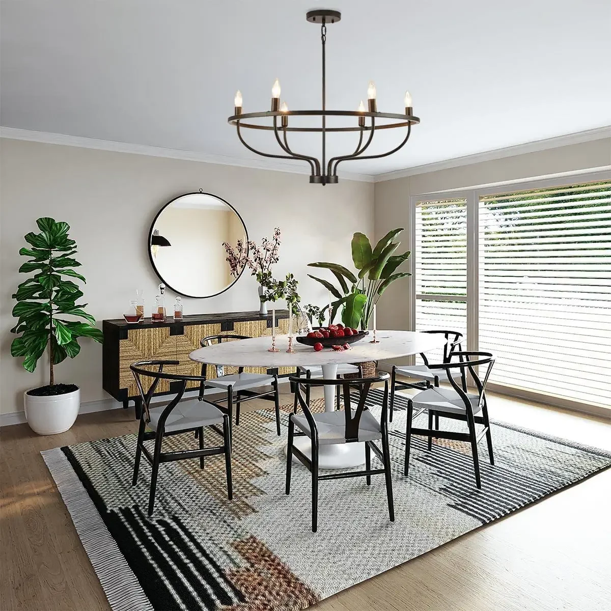 Living Room Iron Retro LED Ceiling Chandelier Pendant lamp Modern Dining Room Industry Decor Light