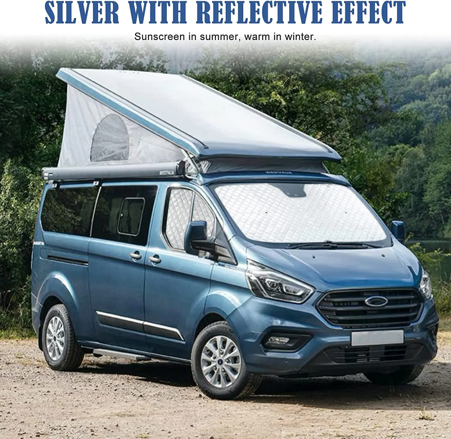 Car Windshield Sunshade Internal Thermal Blinds Window Cover Blind For Ford Transit Custom MK8 2012-2022 Protective Accessories