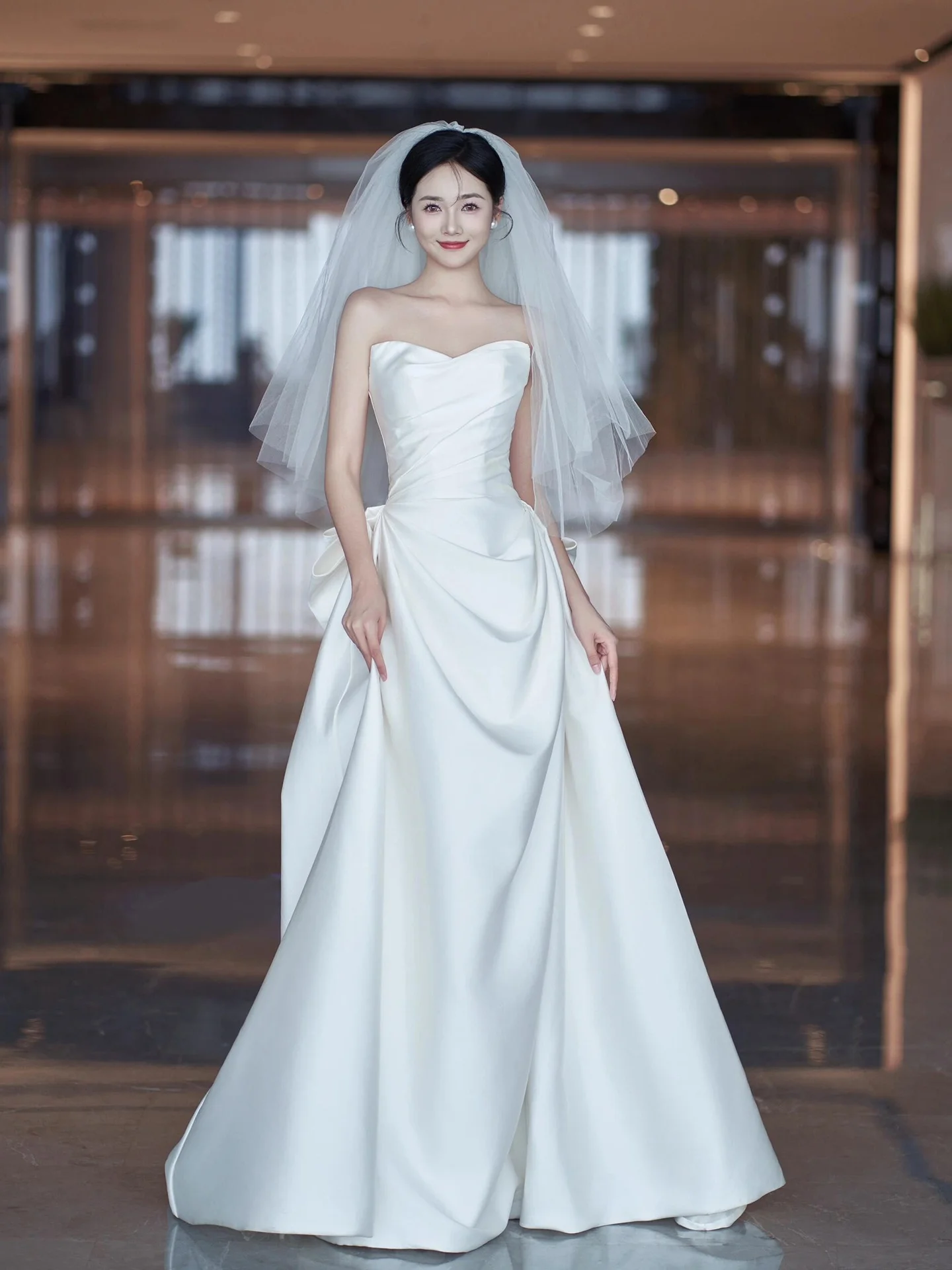 

Легкое атласное свадебное платье 2026 года, новое, на заказ, для помолвки, маленького размера, фасон «рыбий хвост», утренний халат, женское платье для невесты, для тостов