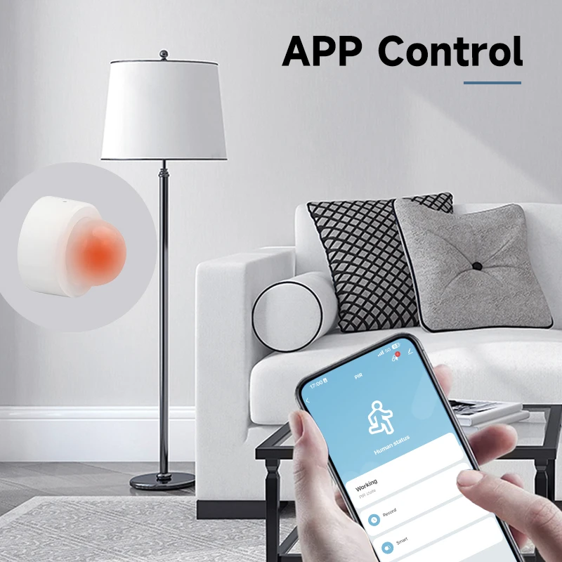 Zigbee Tuya Sensor gerak manusia, rumah pintar Mini PIR Sensor gerak detektor inframerah keamanan hidup pintar bekerja dengan Alexa Gateway