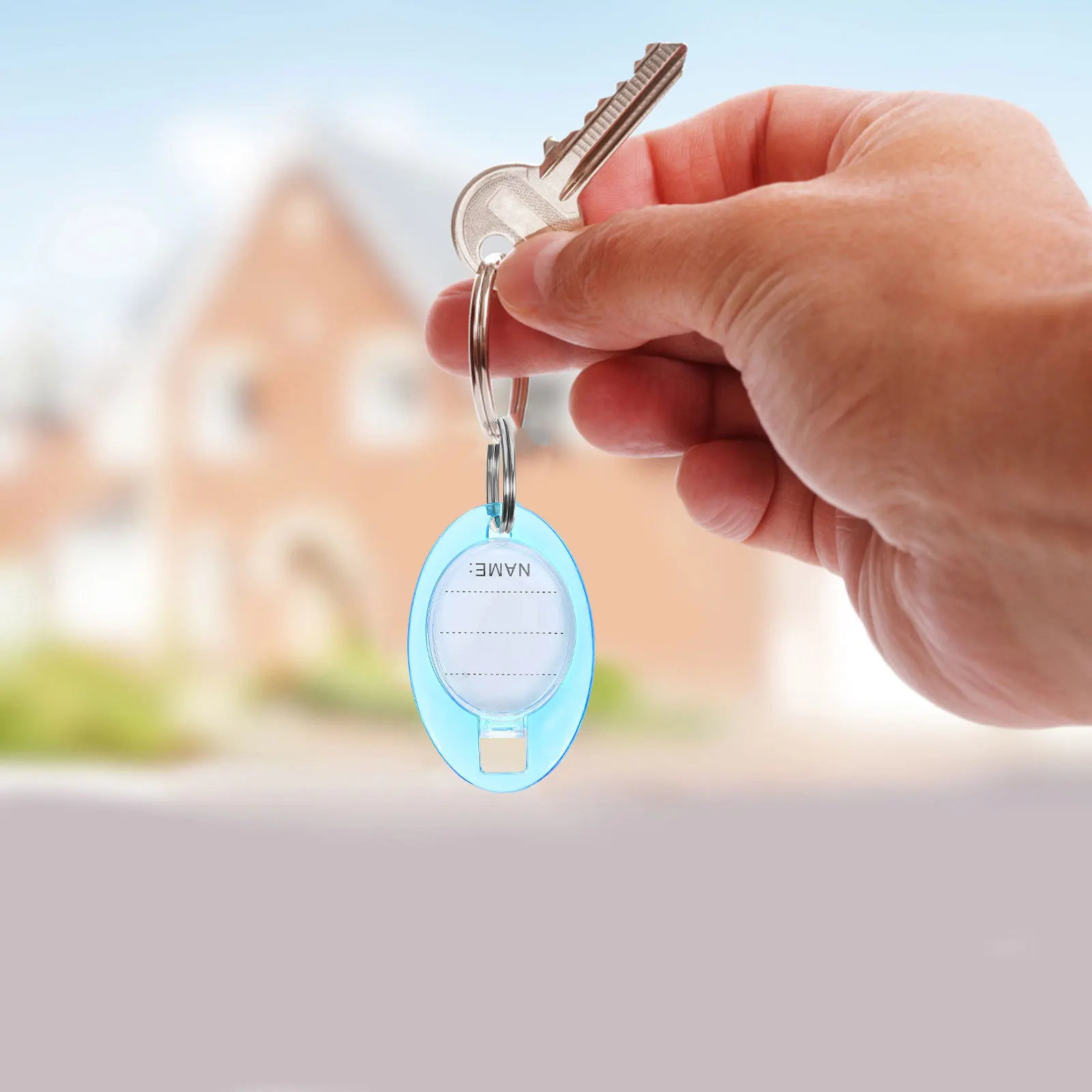 

50Pcs Oval Key Chain Tag with Strong Ring for Clear Identification Bunches of Keys Luggage Tags Key Tag Luggage Id Tags