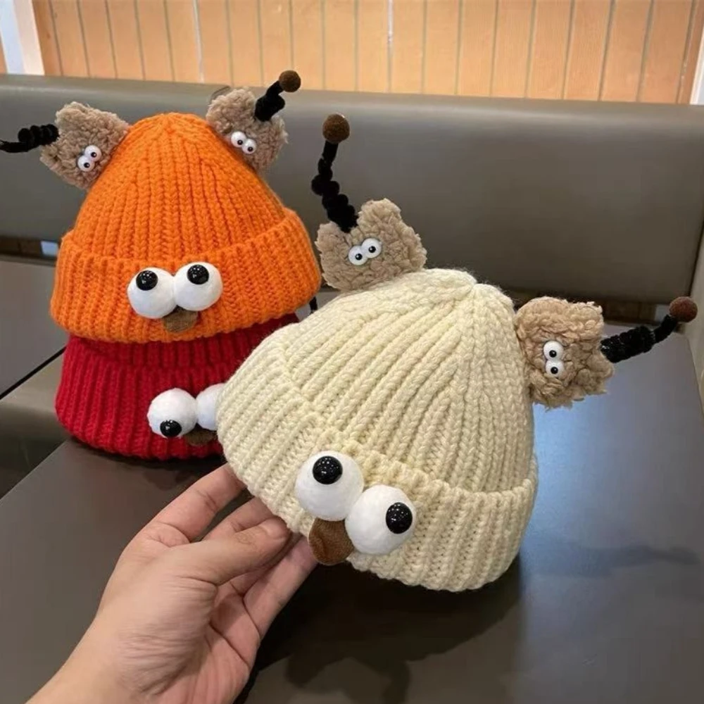 

Детские шапки, утолщенные теплые вязаные шапки на зиму, креативные ветрозащитные и морозостойкие шерстяные шапки с героями мультфильмов, детские рождественские подарки
