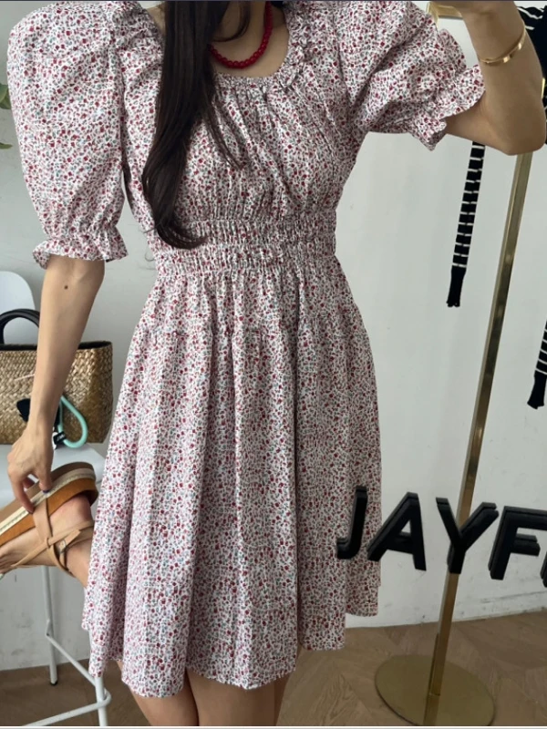 Gonna da donna con stampa floreale Bubble Sve Dr, rotonda, in vita elastica, snellente, a pieghe, dolce svasato, gonna per bambola ortodontica alla moda