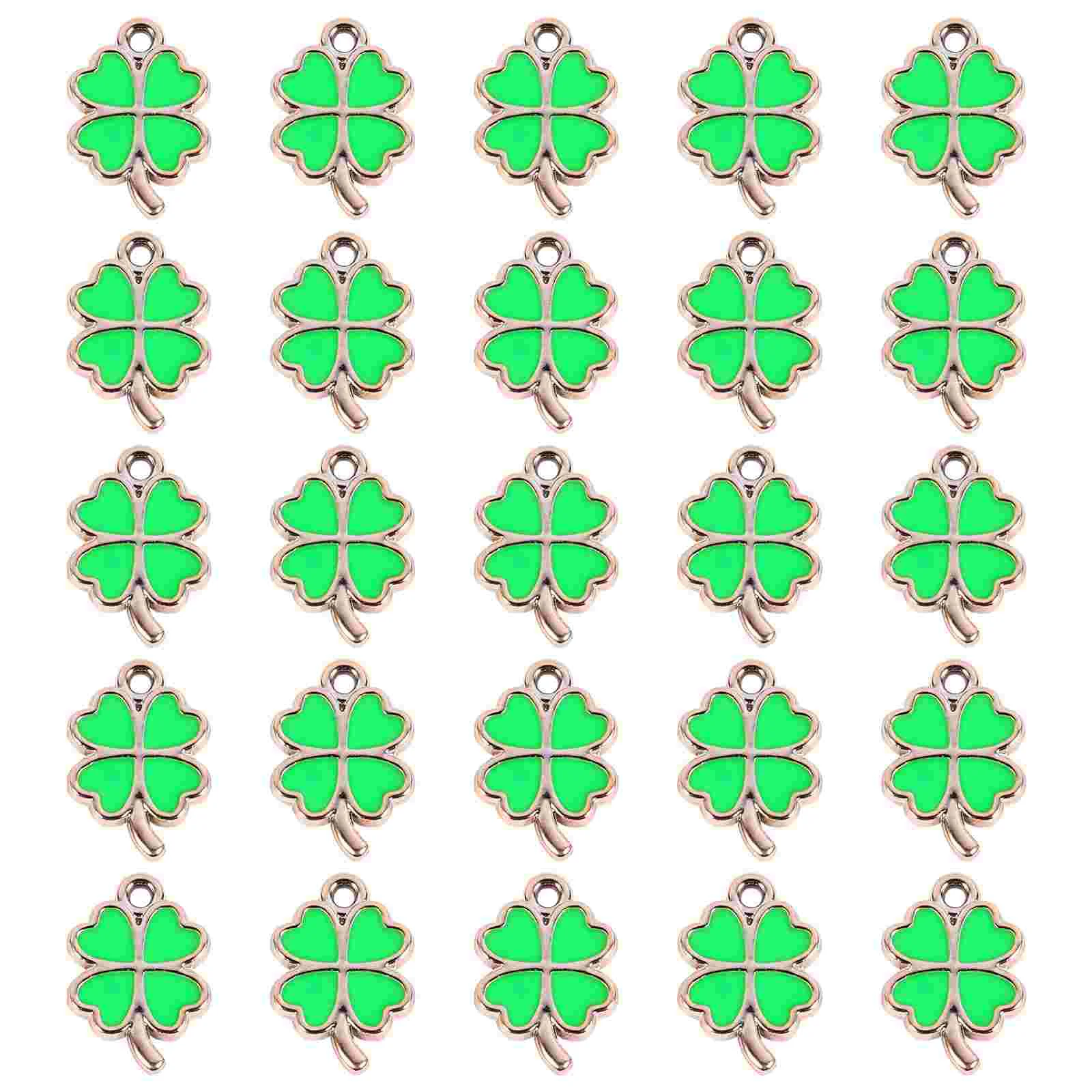 

25 Pcs Four Leaf Necklace Gemstone Jewelry Charm DIY Accessory Pendant Quilting