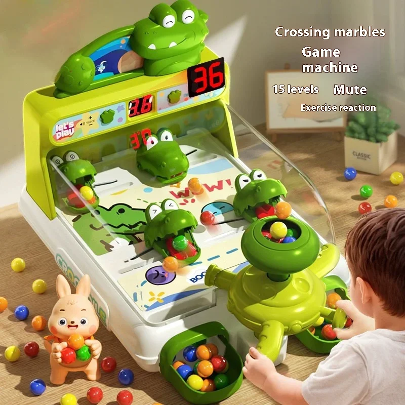 

Cartoon Crocodile Table Games Toys Pinball Shooting Machine Score Shooting Target Children Desktop Games Toys with Lights Music