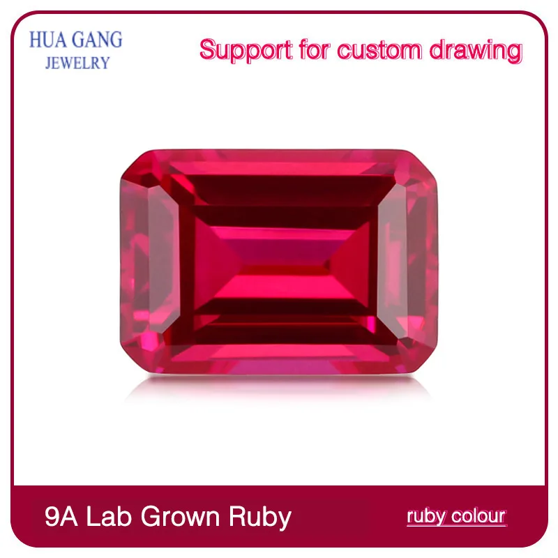 Emerald cut Shape Cultivate gemstones Multiple Colors ruby sapphire emerald Laboratory grown by Czochralski Loose Gemstones