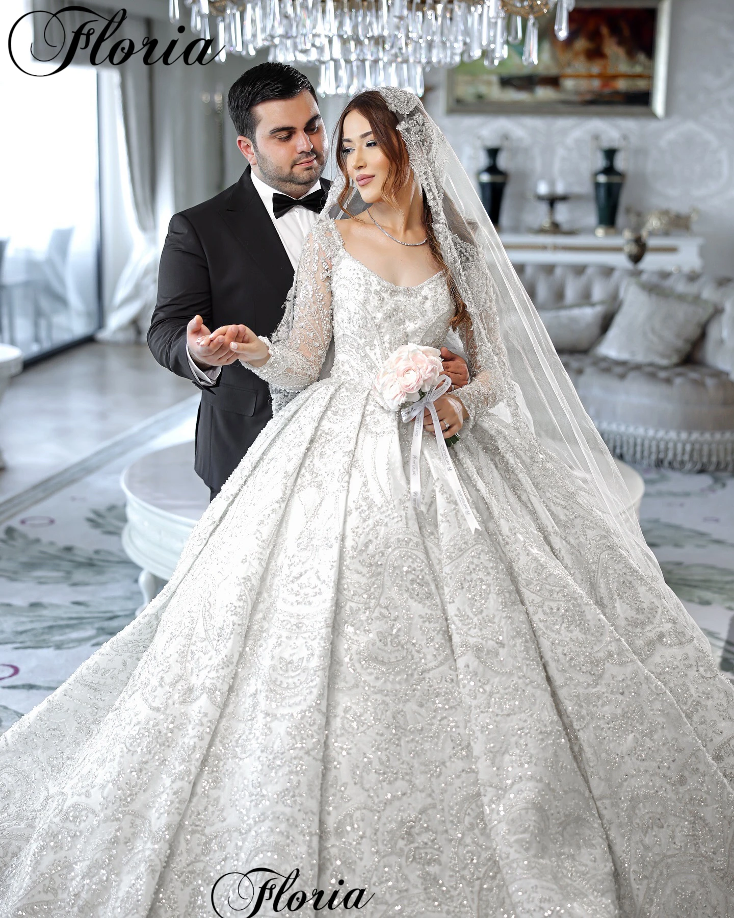 

Long Sleeves Luxury Wedding Dresses Elegant Strapless Chapel Wedding Gowns For Women Vestido Blanco Bridal Gowns Customized