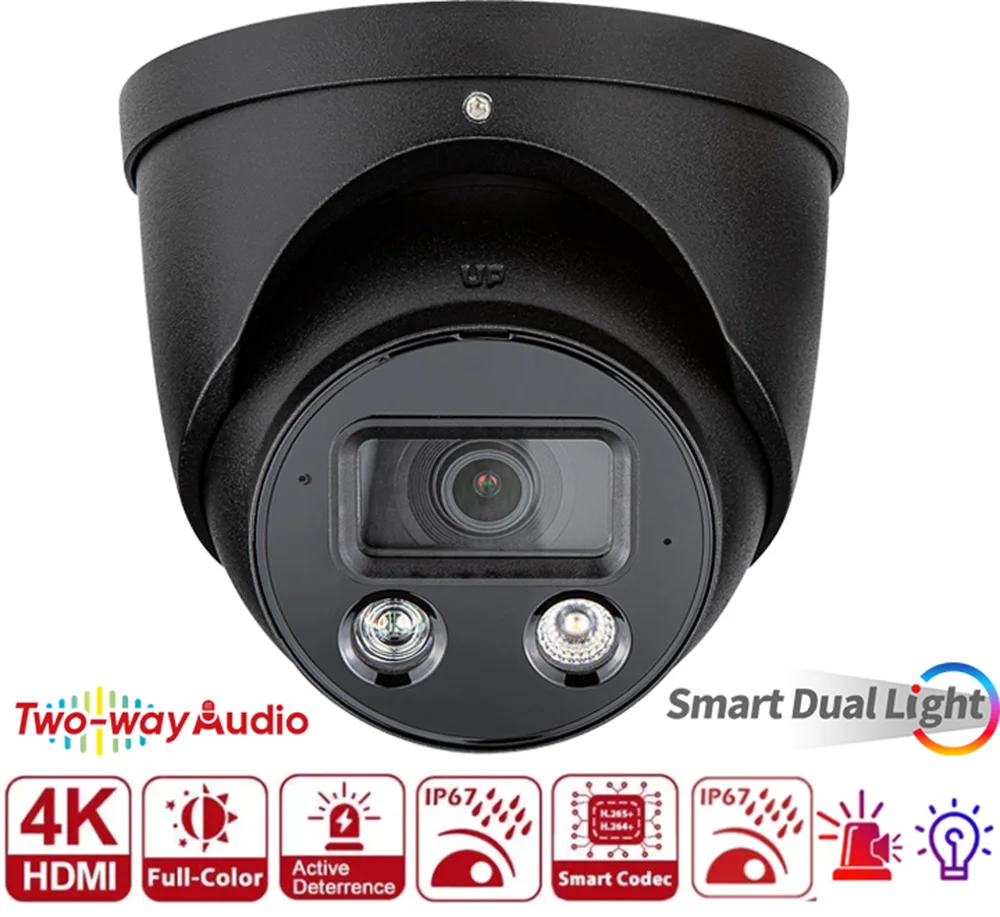 8MP 4K PoE IP Camera Outdoor Security Camera AI Human & Vehicle Detect Smart Dual Light Full Color Night Vision Two-Way Talk