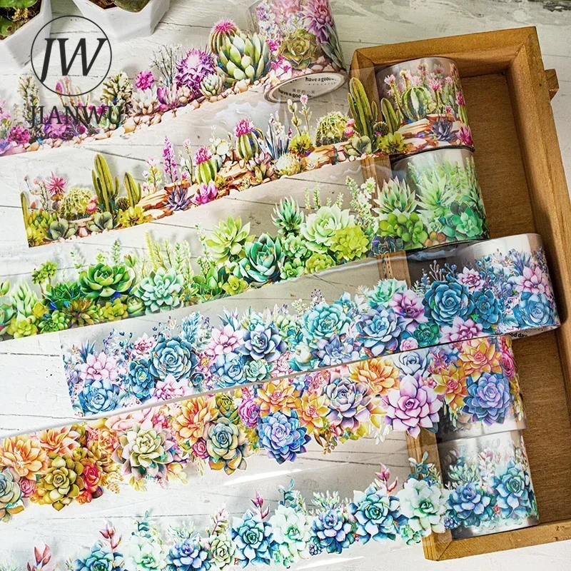 JIANWU 40mm*200cm Language of Nature Series Vintage Plant Flower Material Collage PET Tape Creative DIY Journal Stationery