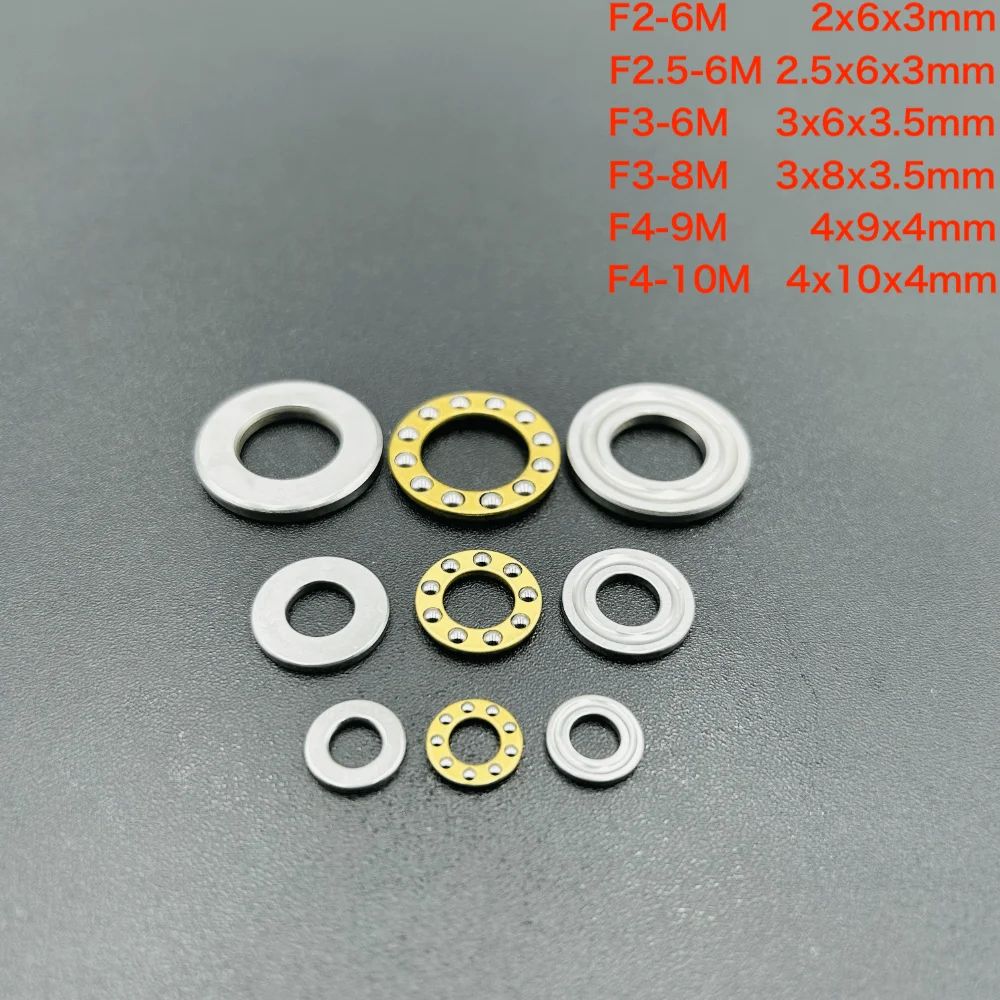 10pcs/Lot F2-6M , F2.5-6M , F3-6M , F3-8M , F4-9M , F4-10M 3-in-1 Mini Plane Axial Ball Thrust Bearing