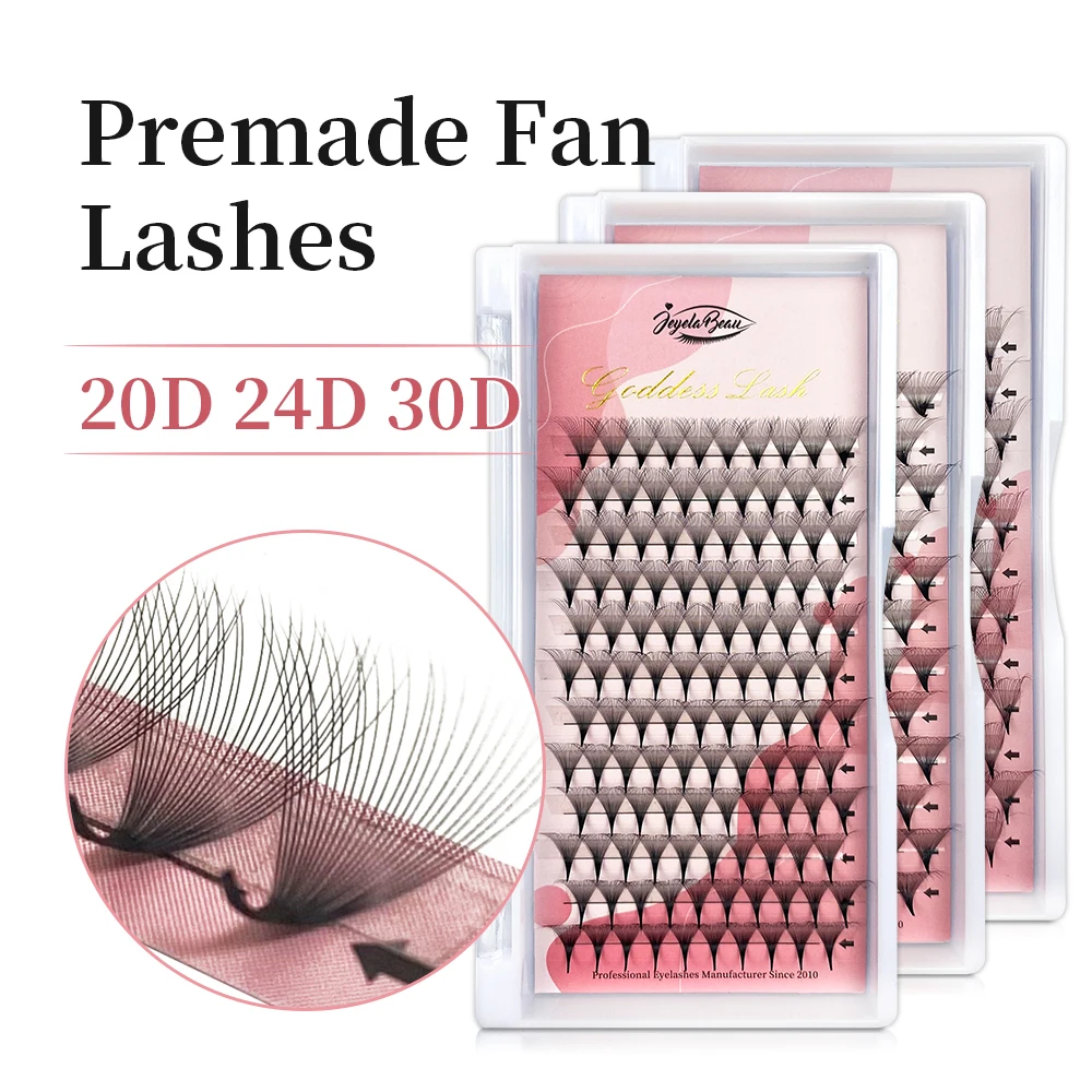 Goddess 0.03mm 20D/24D/30D Premade Volume Fans Eyelash Extension Pointy Base Soft Individual Mink Faux Russian Fans