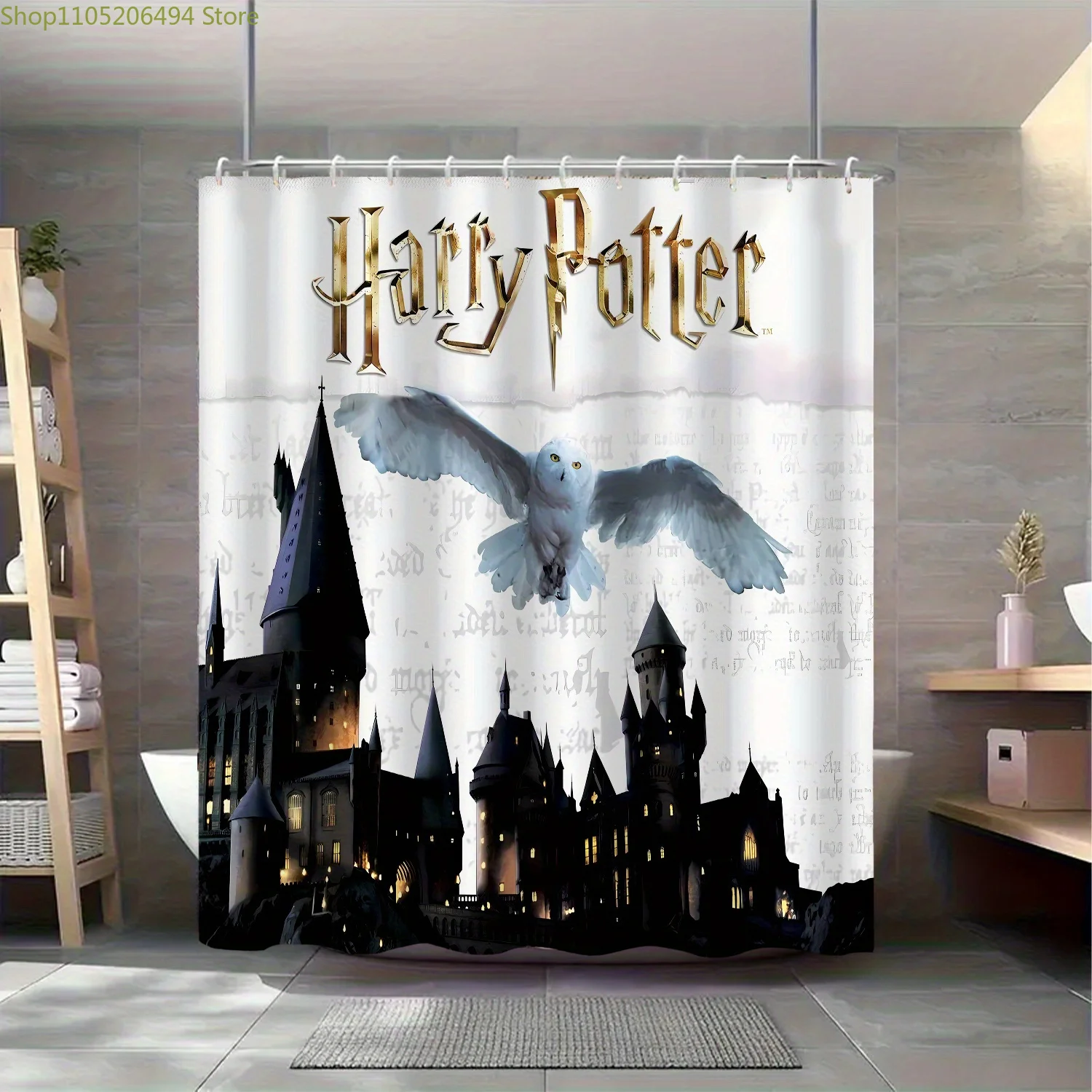 

1 шт. Warner Bros. Занавеска для душа с мультяшным принтом, занавеска для ванной комнаты, разделительная занавеска для дома с крючками, для дома/отеля/квартиры