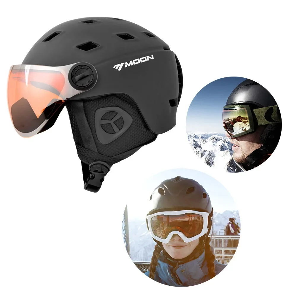 

Ski Helmet Snowboard Helmet Lightweight Integrated Skateboard Helmet with Goggles Ski Protective Helmet 16 Vents for Men Women