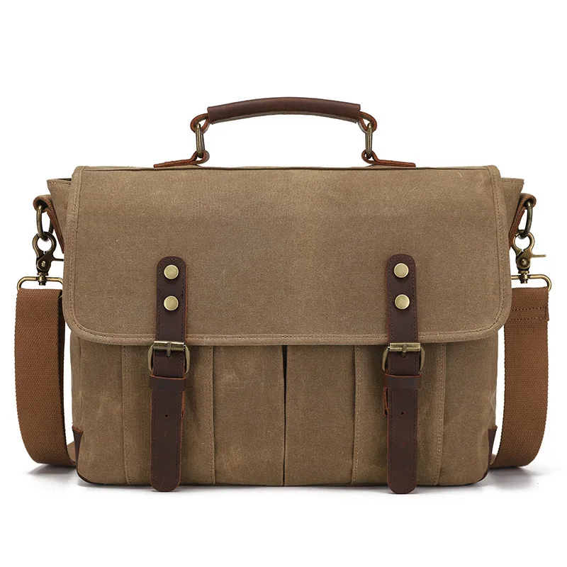 Canvas diagonal straddle bag men's photography bag over wax retro style shoulder bag