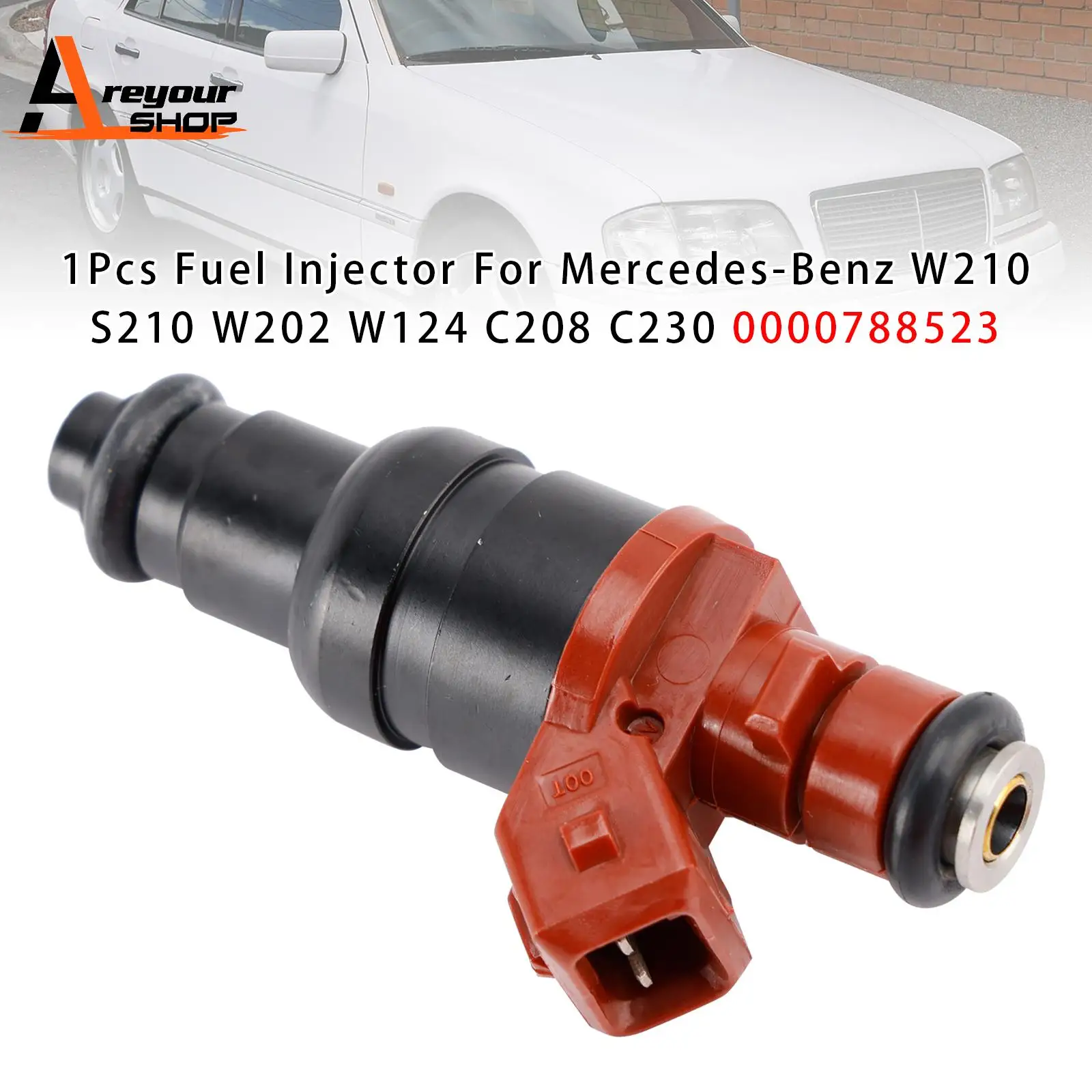 

Areyourshop 1Pc/4Pcs Fuel Injector for Mercedes-Benz W210 S210 W202 W124 C208 C230 0000788523
