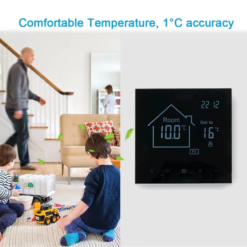Tuya Smart Thermostat for Water Floor Heating, LCD Touch Screen, Energy Efficient, Remote Temperature Control-ELEC