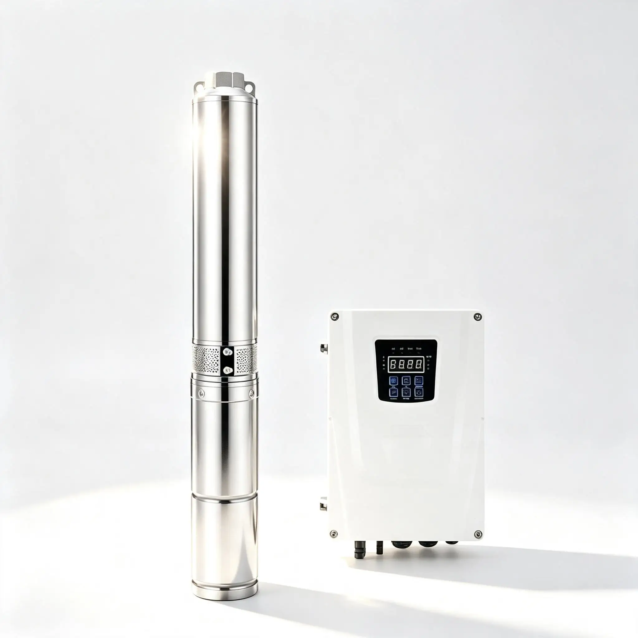 High Pressure Submersible Hybrid Solar Water Pump AC/DC 4' Model: 4JTC5/310-D216/3000   for Farm And Agriculture Irrigation