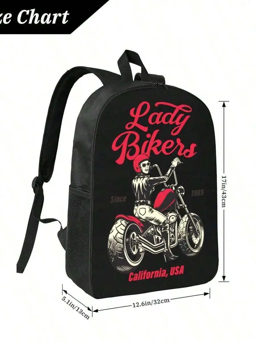 

Lady Bikers Backpack For Adults - 17 Inch Laptop Bag Multifunctional Large Capacity