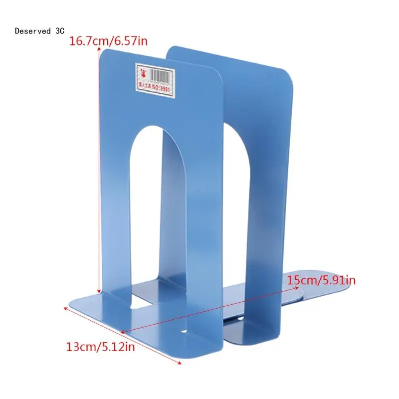 Simple Metal Bookends Iron Support Holder Nonskid Desk Stands For Books