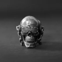 316L Stainless steel Punk Rock  Music Brand Jim Root Mask Skull Ring Rock Death Metak Mike Biker Jewelry For Man