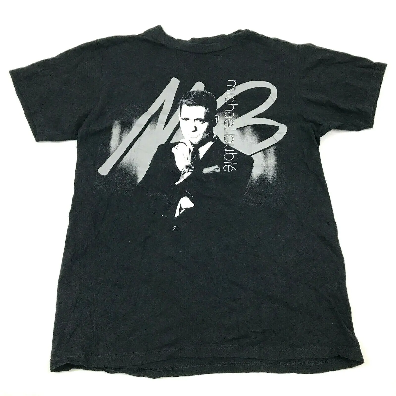 Michael Bublé Concert Shirt Size Medium M Black Short Sleeve Double Sided Tee