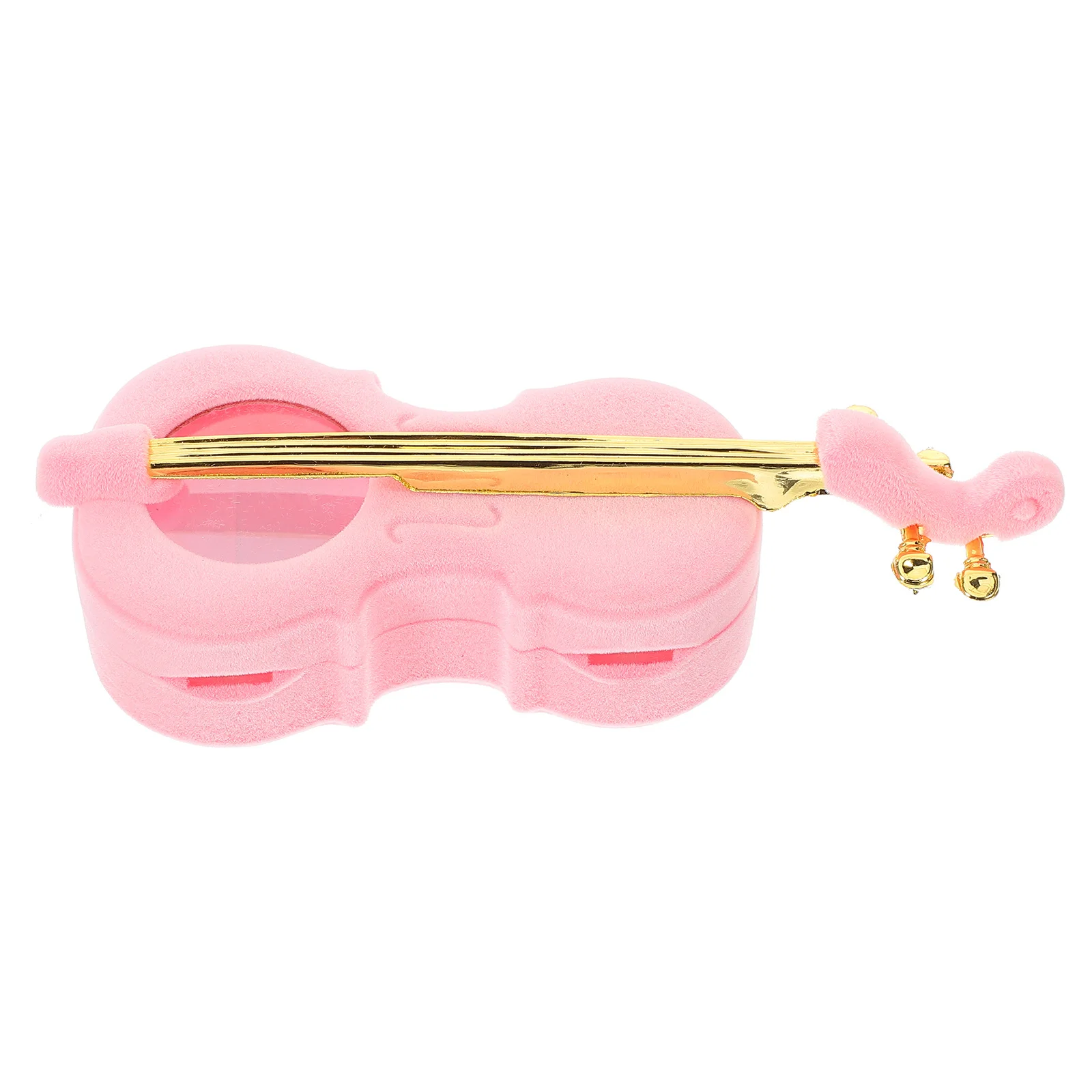 صندوق مجوهرات صغير على شكل كمان، قلادة خاتم ساحرة، منظم تخزين القرط، صندوق تخزين حلية مزخرفة