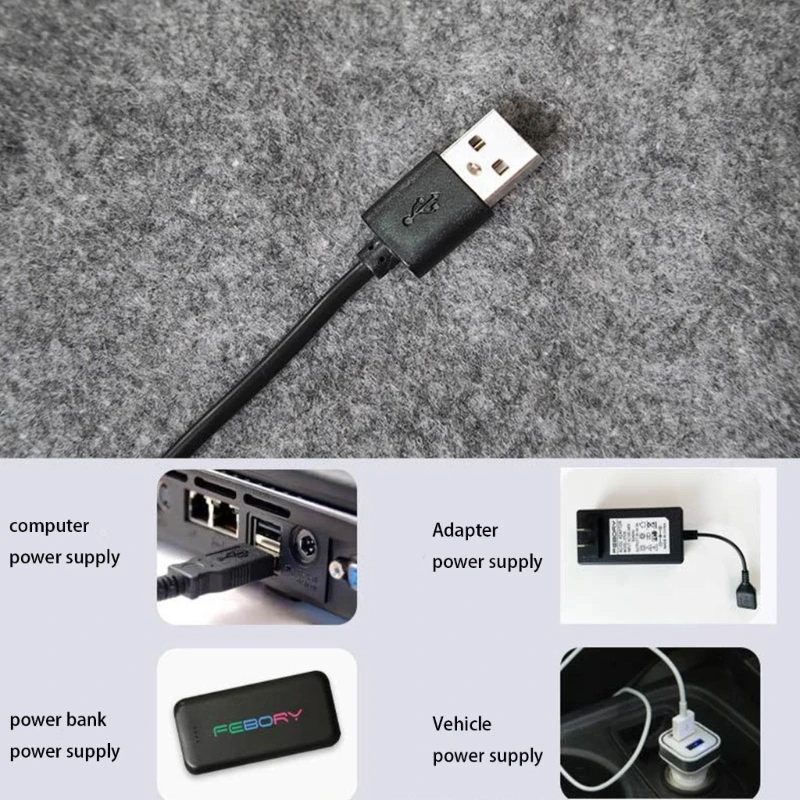 3 Heat Grades Transportable USB Electric Heating Blanket For Camping Travel Home 160x70cm Y5GB