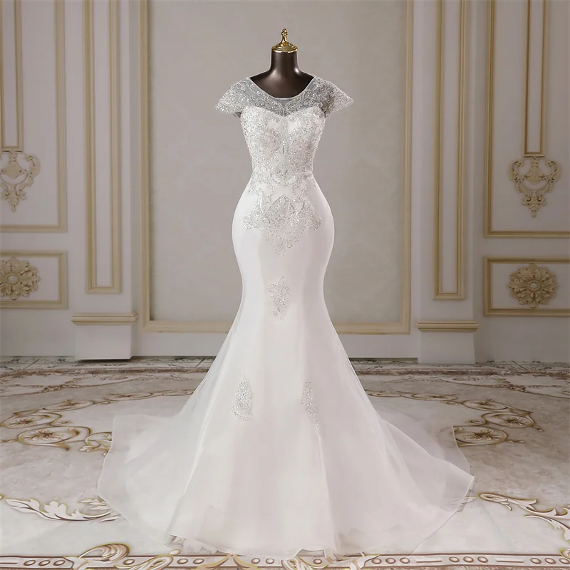

Elegant mermaid wedding dresses hand beaded Party dress vestidos de novia Women's dress Bride dresses Female dress