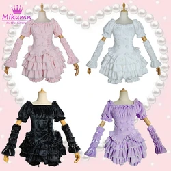 Harajuku Gothic Lolita Dress Sets Women Japanese Sweet Pink Kawaii Lace Ruffles Plush Mini Dress Princess Cosplay Party Dresses