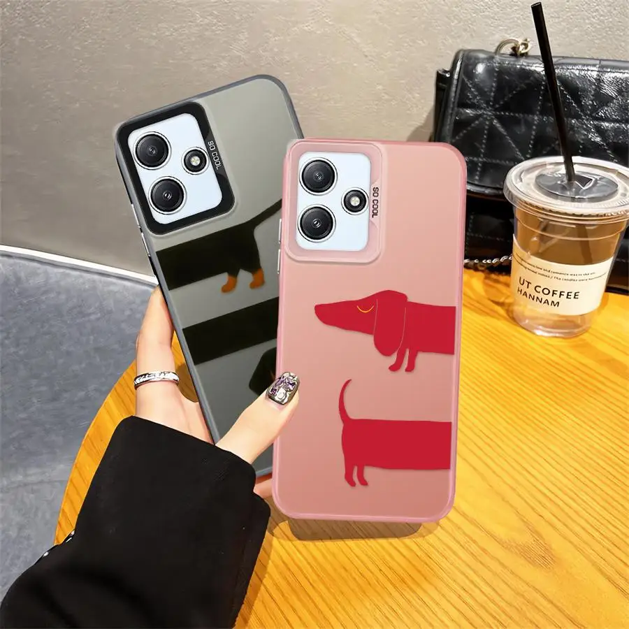 Чехол с красным рисунком таксы для Xiaomi Redmi 13 14C A3x 13C 12C A4 12 A1 A3 A2 Plus Soft Shell