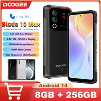 DOOGEE Blade 10 Max Rugged Phone 6.56'' 90Hz Display 50MP Camera 10800mAh Battery 8GB+256GB NFC Face Unlock Android Smartphone