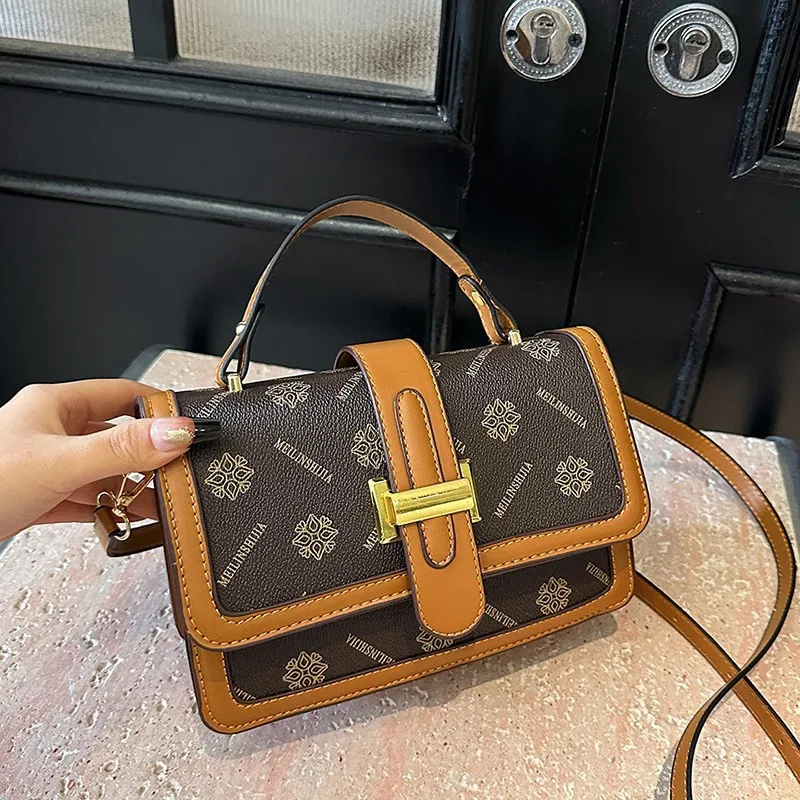 

2025 Monogram Square Bag, Vintage Print Tote for Women, Retro Crossbody Purse, Fashion Shoulder Bag, Chic Day-to-Night Bag​